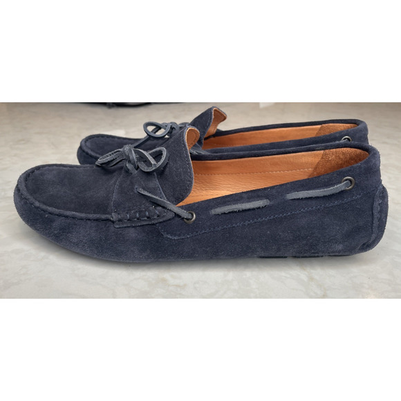 J. Crew Men's Navy Blue Suede Driving Loafers Lined Sz US 7 / Women's 9 Coastal - Picture 4 of 16